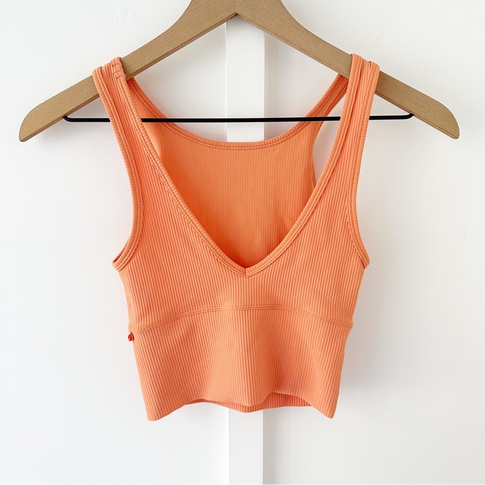 LULULEMON orange power pivot tank ribbed - Picture 7 of 8
